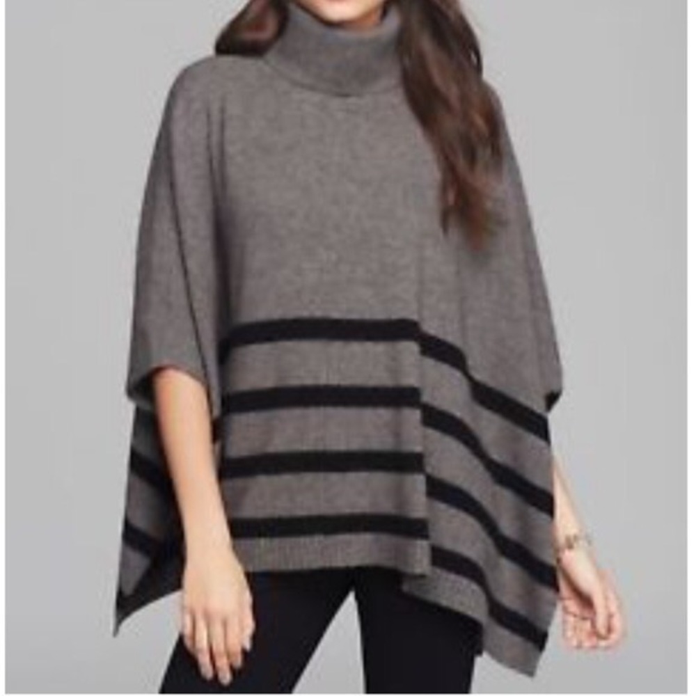 Eileen Fisher Wool striped turtleneck poncho - Women’s size small/medium